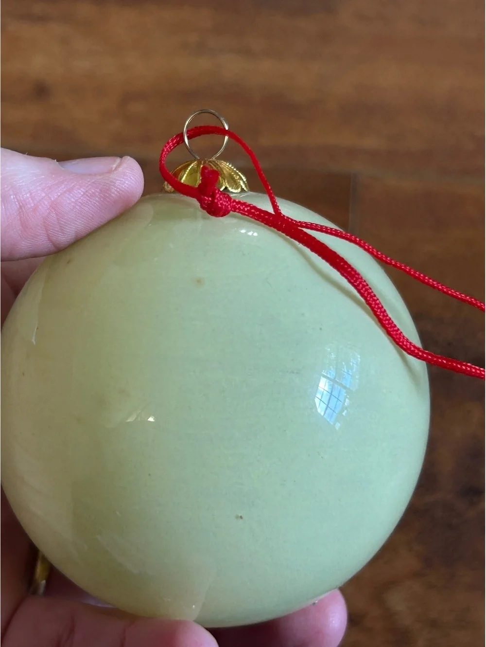 Hand-Painted Ceramic Christmas Ornament with Kitten Design